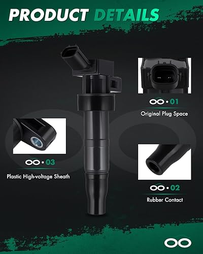 Miniatura 3 de SCITOO Paquete de 4 bobinas de encendido, para Kia para Sportage 2.4L2.0L 2011-2016, para K900 5.0L 2015-2017, para Santa Fe Sport 2.4L2.0L