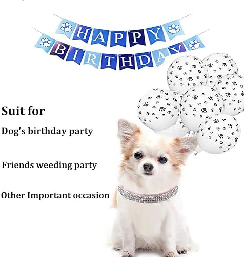 WoYous Juego de collar de perro con diamantes de imitación y collar de perlas correa ajustable para el cuello con diamantes de imitación collar de 4