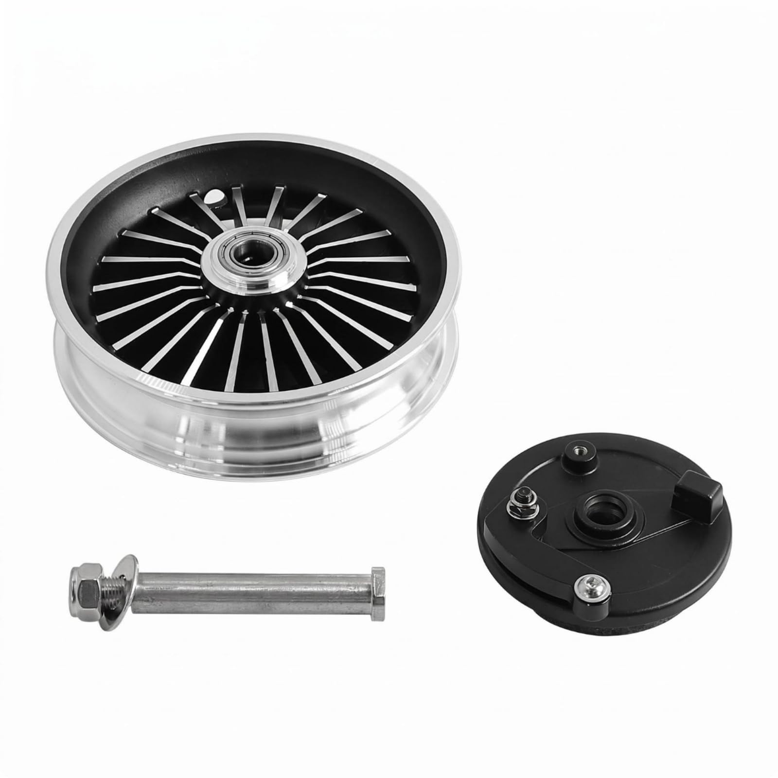 Scooter Wheel Hub Mozzo Ruota Anteriore Assemblato Ruota Anteriore Asse Tamburo Freno Integrati Materiale Lega di Alluminio E Acciaio Sostituzione