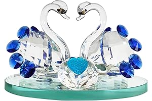 Crystal Swan Glass Statue Paperweight