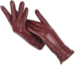 HXSZWJJ Guantes Guantes clásico Plisado Color Mujeres Mujeres del Invierno Guantes de Mujeres