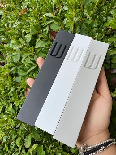 Miniatura 23 de A&S Mezuzot Moderna funda de mezuzá de hormigón con pergamino, fácil de despegar y pegar Mezuza (gris + espinilla grabada, 5 pulgadas)