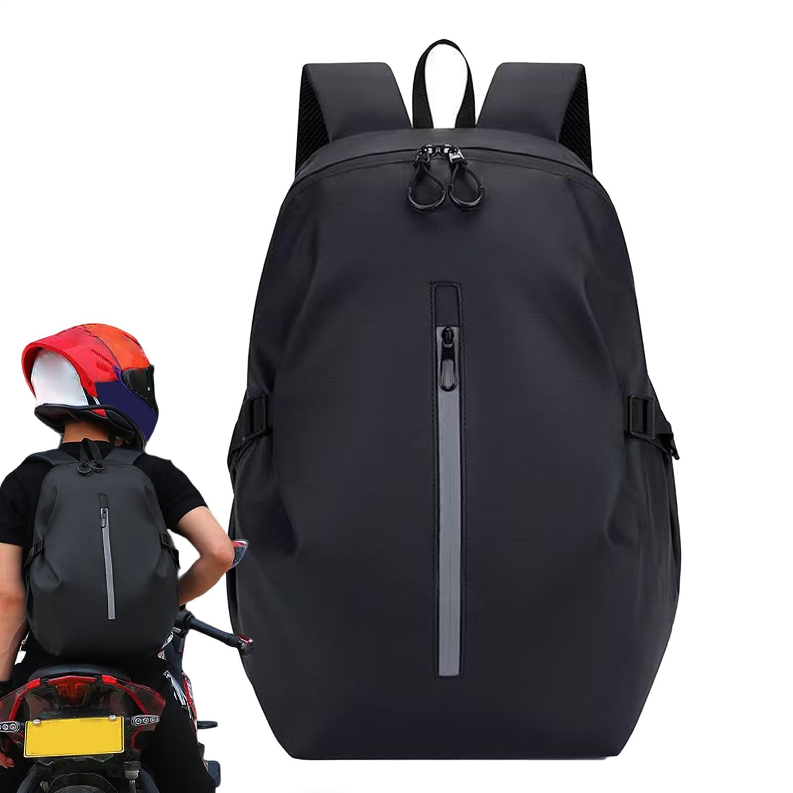 Generico Zaino per la guida in moto, zaino per il casco per moto - Zaino impermeabile a grande capacità - Viaggia Daypack, borsa da basket multifunzionale per uomini e donne