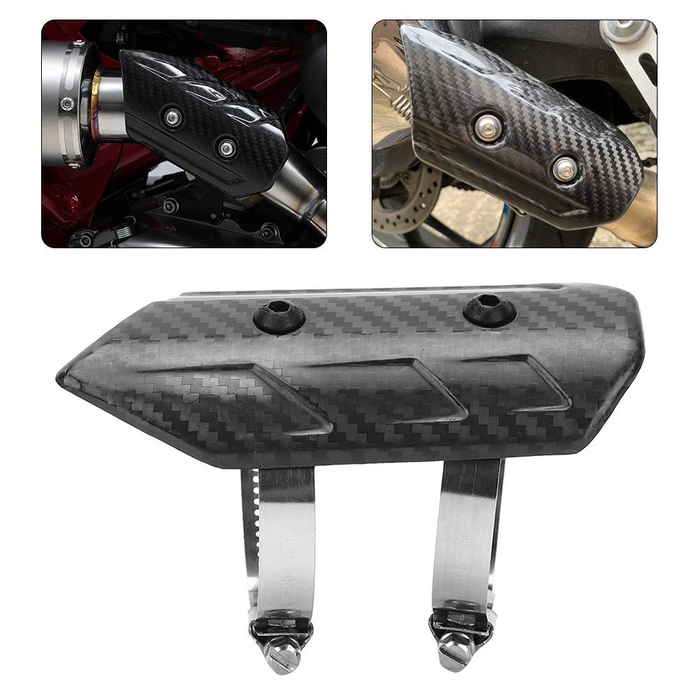 Cubierta de kit de protección térmica universal de tubo medio de escape de fibra de carbono seco para Kawasaki, Suzuki, Honda, Yamaha, etc.
