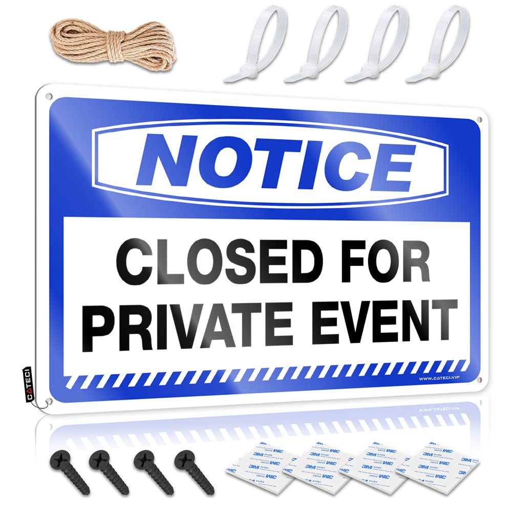 Bar Accessories Man Cave Notice Closed For Private Event Tin Sign Home Bar Metal Signs Tin Sign Funny(20X30CM)