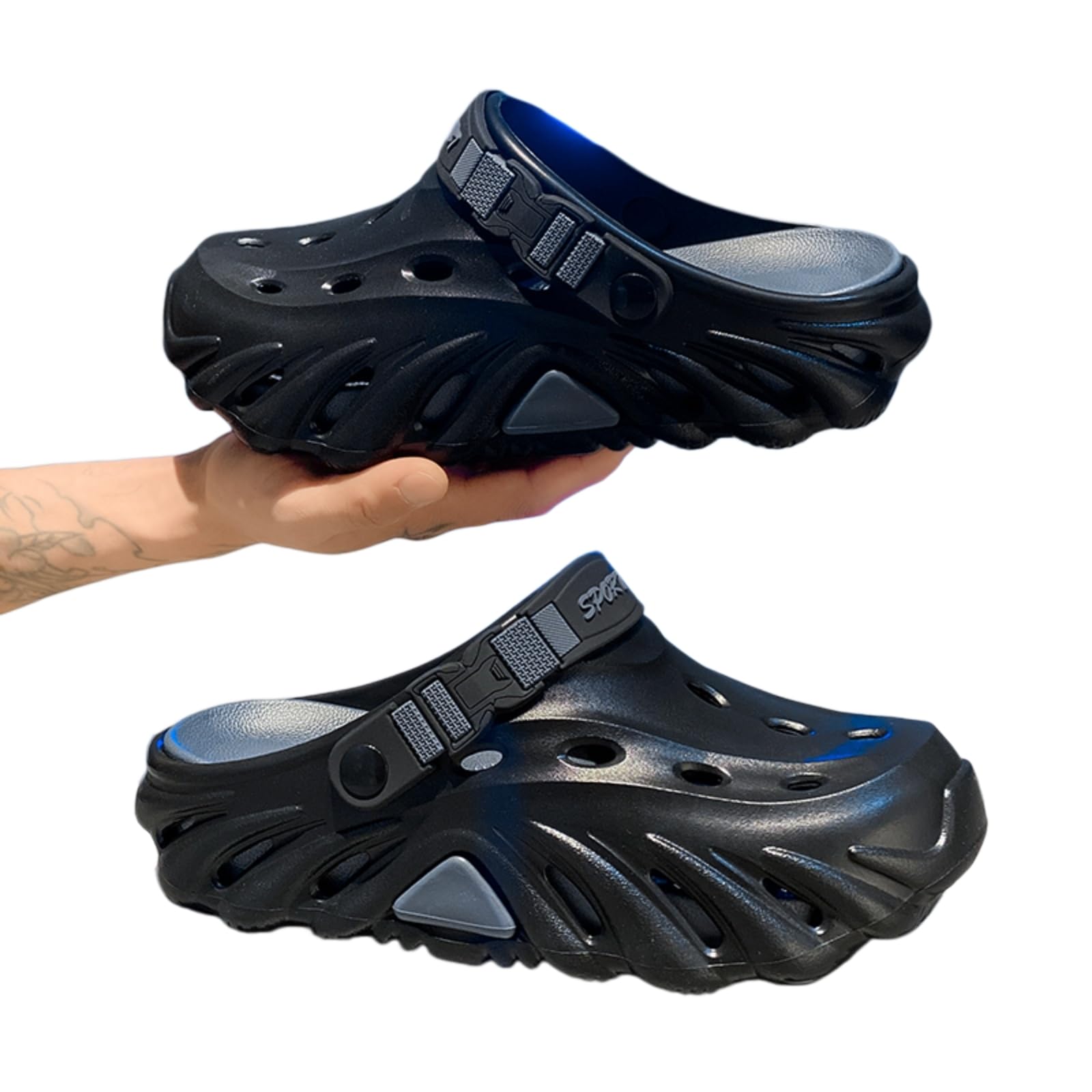 Infradito Casual Uomo Estivo All'aperto Indossabili Pantofole Bot Morbido Antiscivolo Grande Dimensione 45 Sandali Comodo Materiale Eva-black-44-45