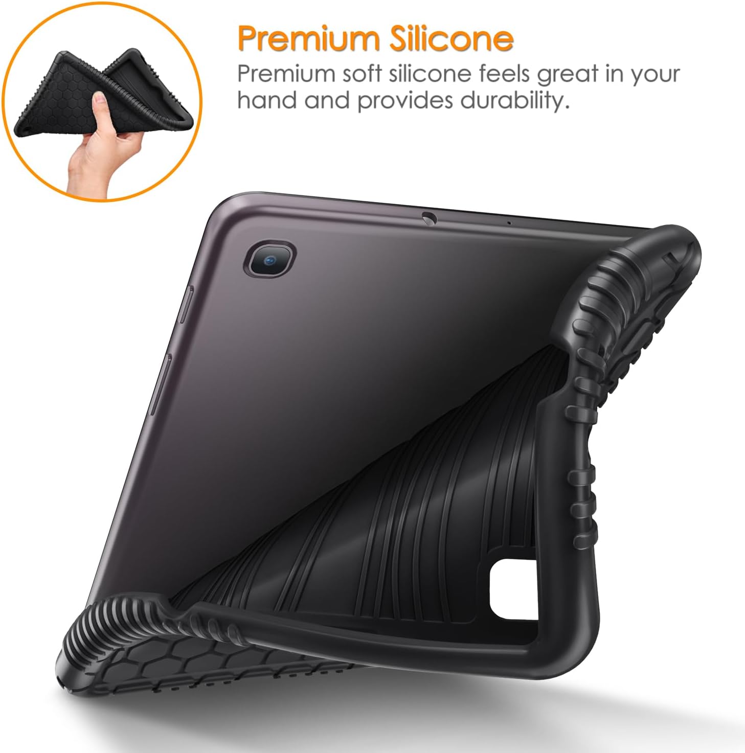 Fintie Silicone Case for Samsung Galaxy Tab A 8.4 2020, Black | Kids Friendly, Honey Comb Series, Lightweight, Shockproof