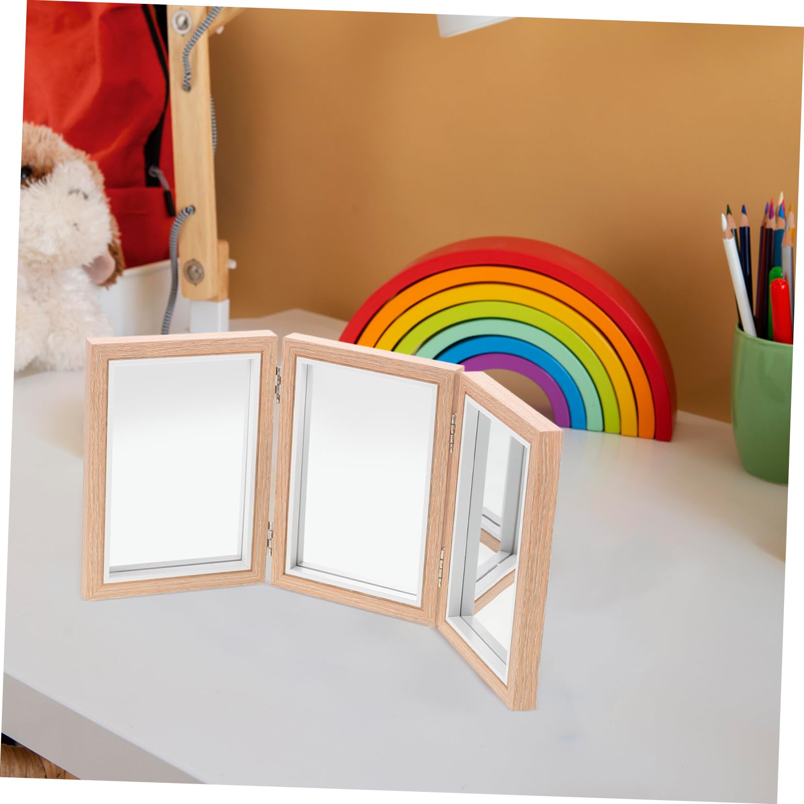 Specchio Infrangibile Montessori Pieghevole Per Bambini Specchio Per La Camera Dei Bambini Coordinazione Occhio-Mano Giocattolo Sensoriale Per Sviluppo Motorio
