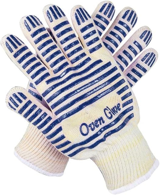 Heat Resistant Oven Gloves with fingers, Upto 480°F, 250°C Microwave Oven Gloves`Cooking Gifts for Men & Women - Thick Non-Slip Comfy for Mitts Silicone Cooking, Baking, BBQ, Pizza & Grill 1 Pair
