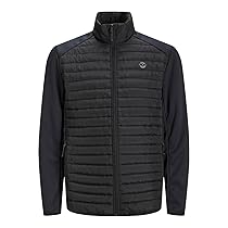 Jack&Jones – Giacca Trapuntata da Uomo JJEMULTI Collar Noos, Nero, Dettaglio: Set in Maniche, XL, Nero, Dettaglio: Maniche a Costine, XL