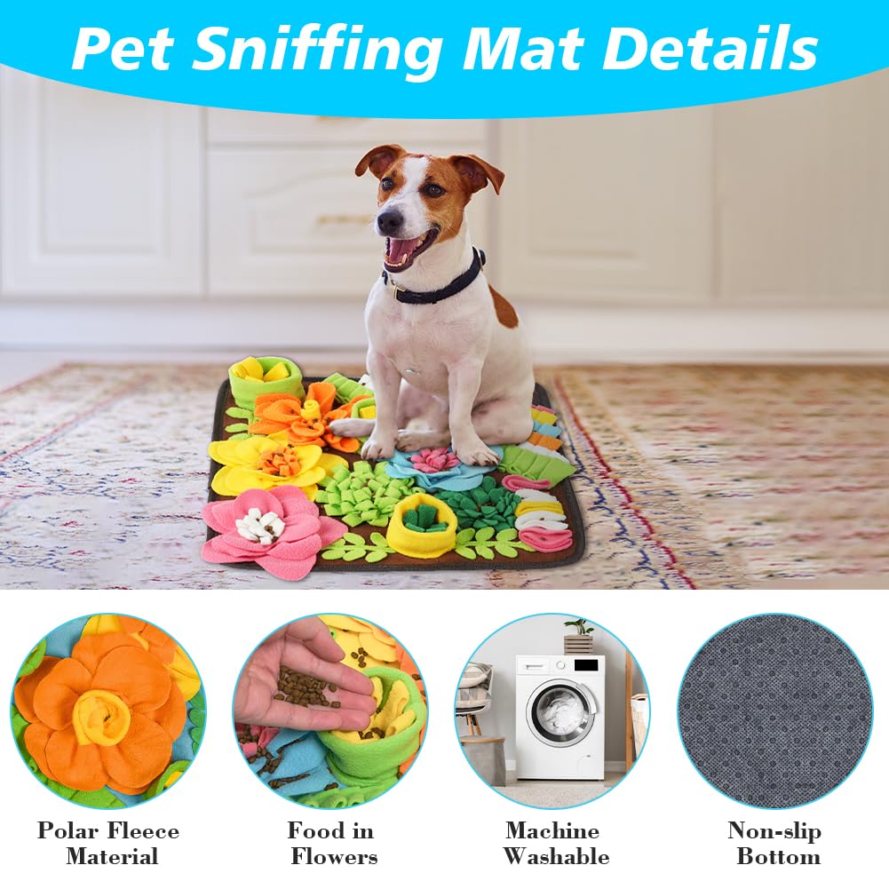 Tappeto Olfattivo Cane 39cm Snuffle Mat Lavabile Antiscivolo Giocattolo Addestramento Foraggiamento