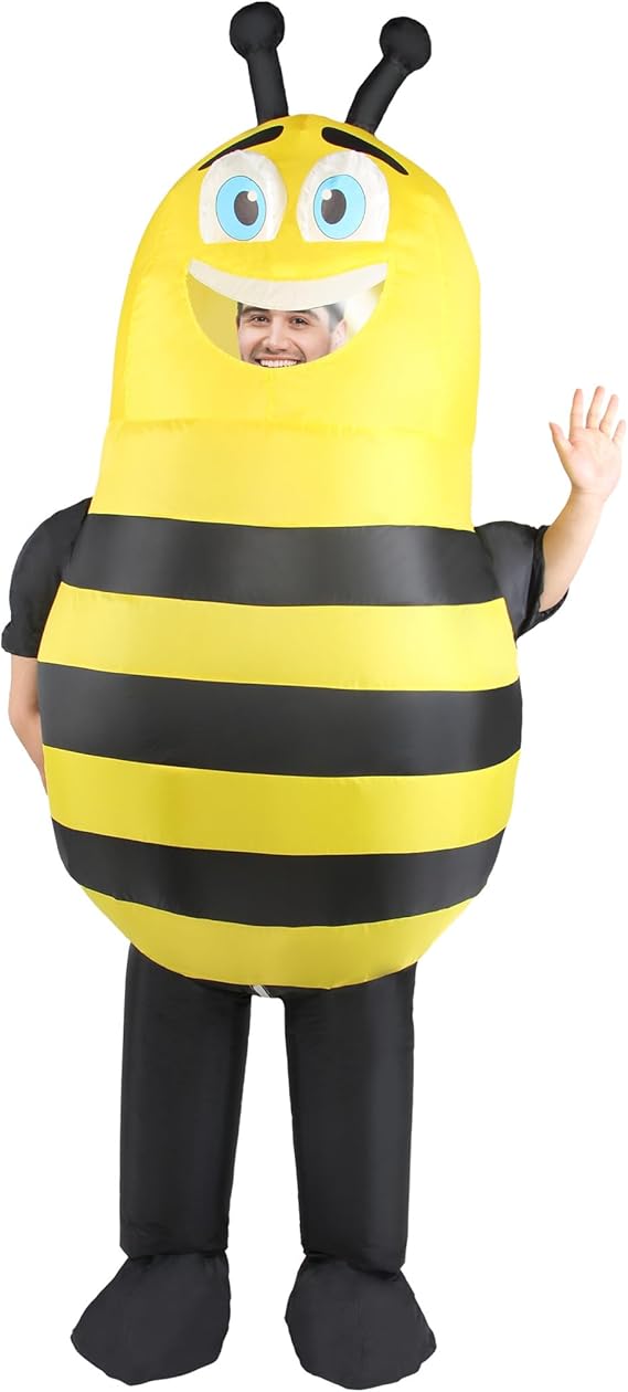 Boveco Halloween Bee Inflatable Costume Adult Blow up Fancy Dress Costumes Unisex Full Body Suit for Holiday Cosplay Party