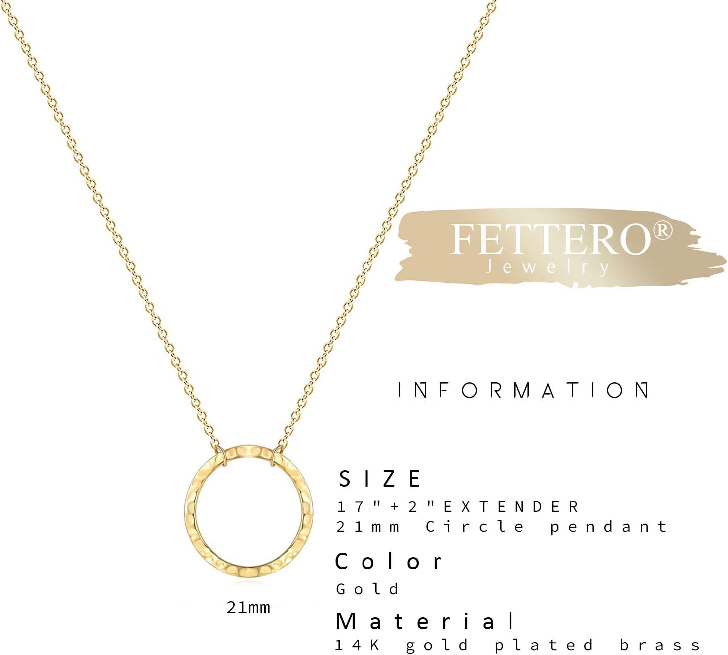 Fettero Pendant Necklace Gold Choker Layered Coin Open Karma Circle Full New Crescent Moon 14K Gold Plated Dainty Simple Moon Phase Jewelry for Women Gift - Image 5