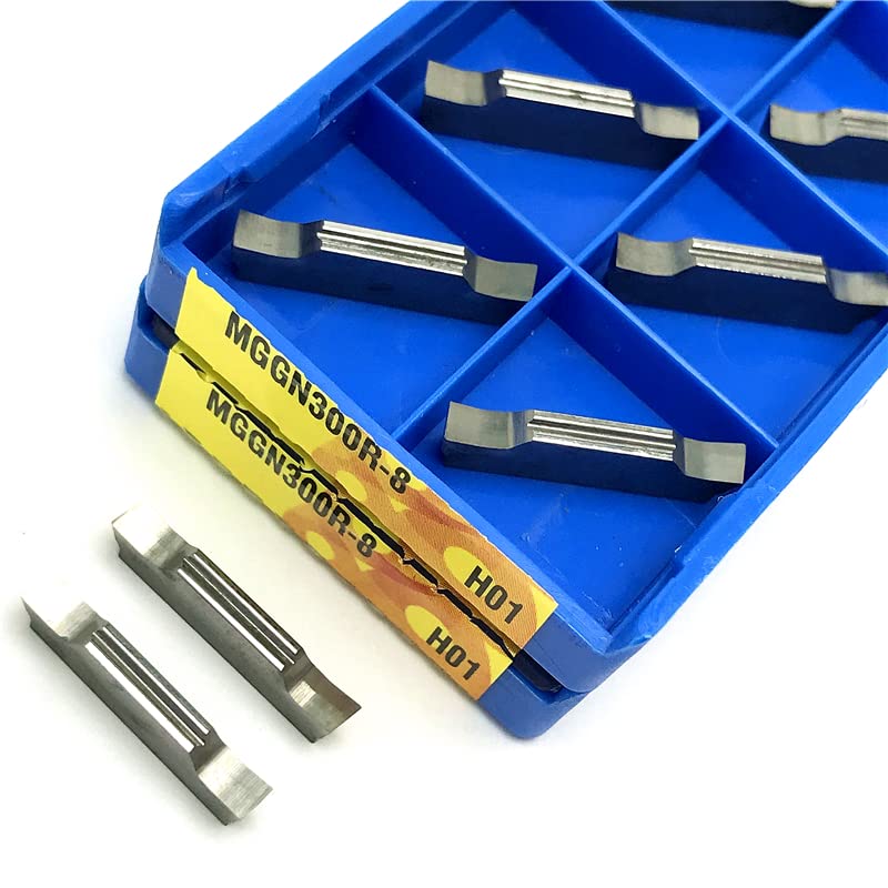 10 stücke MGGN300R-8 H01 Hochwertige Aluminium Hartmetall Einsätze Einstechen Aluminium Verarbeitung CNC Schaum Schneiden Drehen Werkzeug(MGGN250R-8 H01)