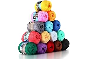 Mira Handcrafts 40 Assorted Colors Acrylic Yarn Skeins Value Pack for Knitting, Crochet, Craft Projects
