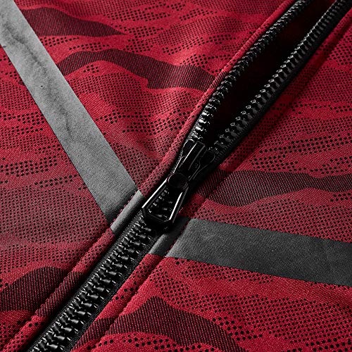 Men's Color Block Hoodie-Full Zip Ultimate Heavyweight Fleece Hoodie-Camo zip up hoodie With Kanga Pocket3