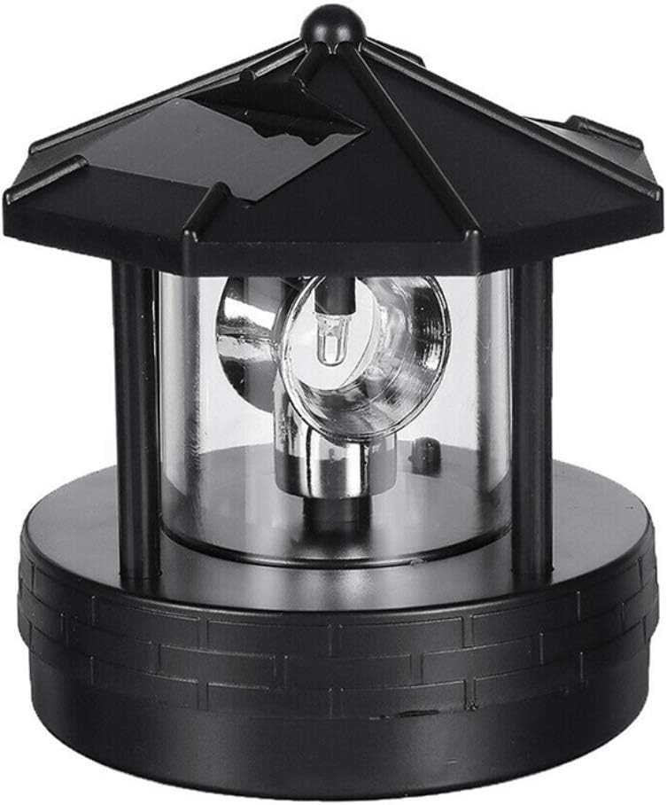 LED Solar Powered Lighthouse,360 Degree Rotating Lamp Waterproof Statue Rotating Lights for Garden Yard Outdoor Decor