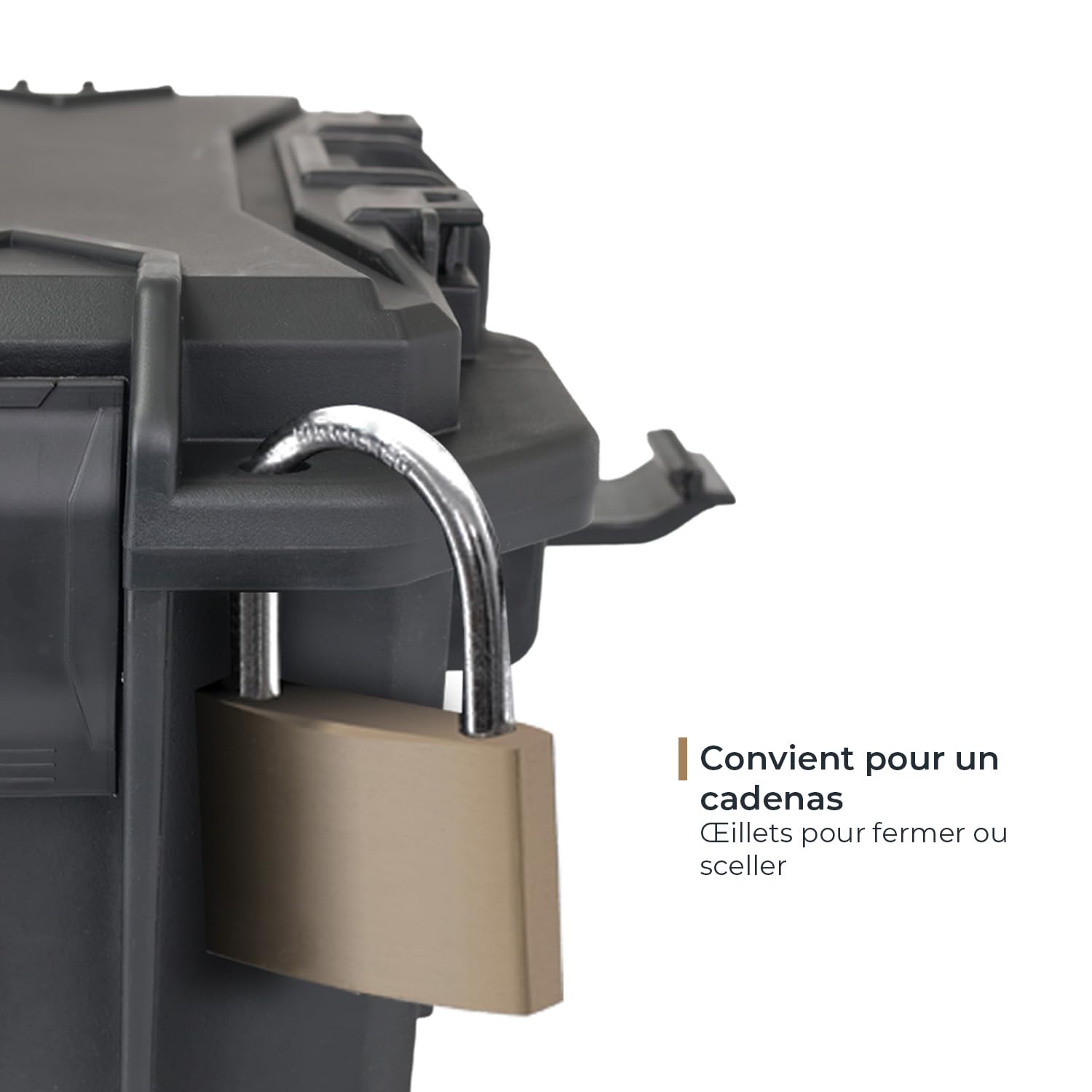 HMF 15604-02 Chariot à outils d'extérieur, coffre à outils vide avec roulettes | 46,5 x 36 x 22,5 cm