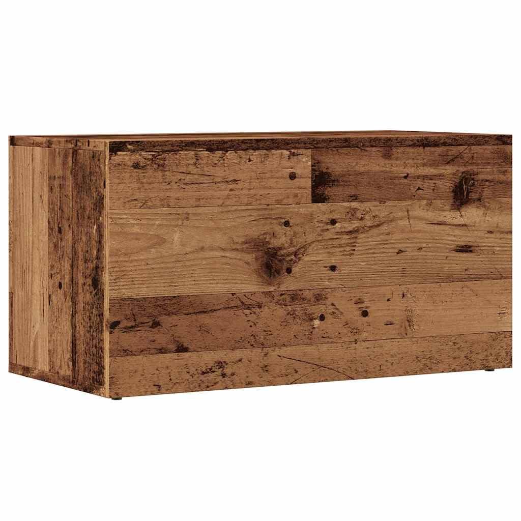 vidaXL Aufbewahrungstruhe Altholz-Optik 69,5x34x36 cm Holzwerkstoff, Aufbewahrungstruhe, Plattenspielereinheit, Plattenspielerständer mit Aufbewahrung