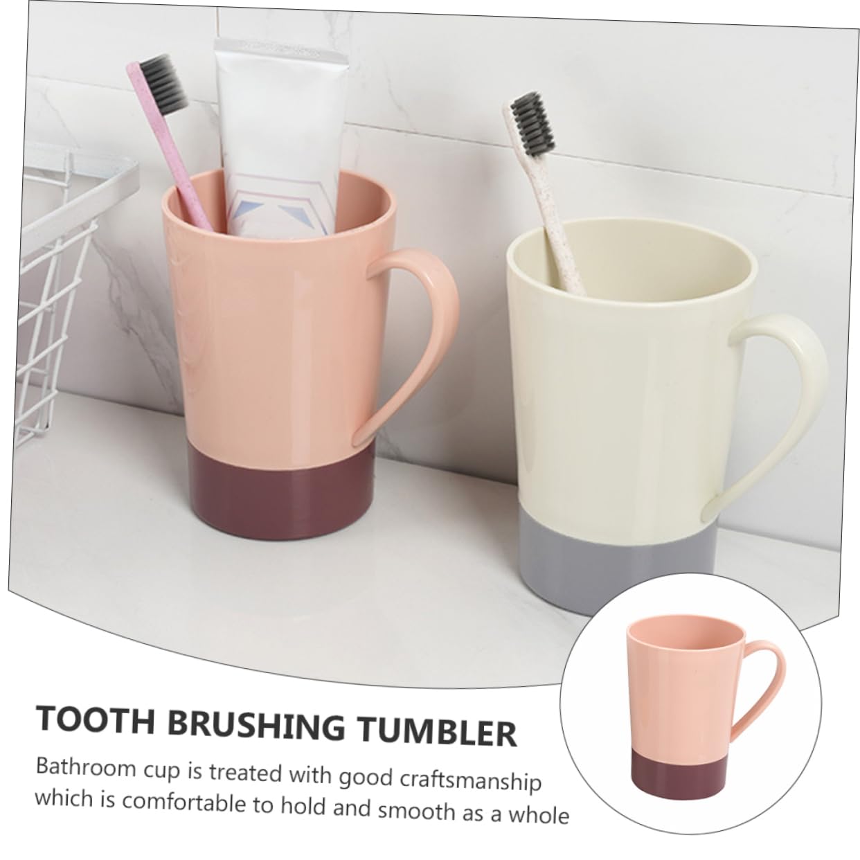 HOLIDYOYO Toothbrush Cup Holder Large Capacity Pp Material Modern Design Perfect for Bathroom