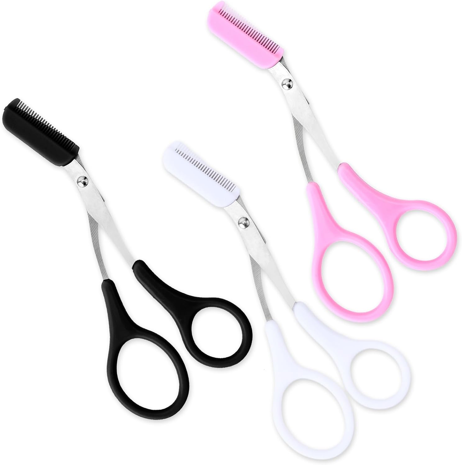 Wenkbrauwschaar, wenkbrauwvormschaar, precisiewenkbrauwtrimmer-schaar, wenkbrauwtrimmer, schaar, trimschaar voor mannen en vrouwen, 3 stuks
