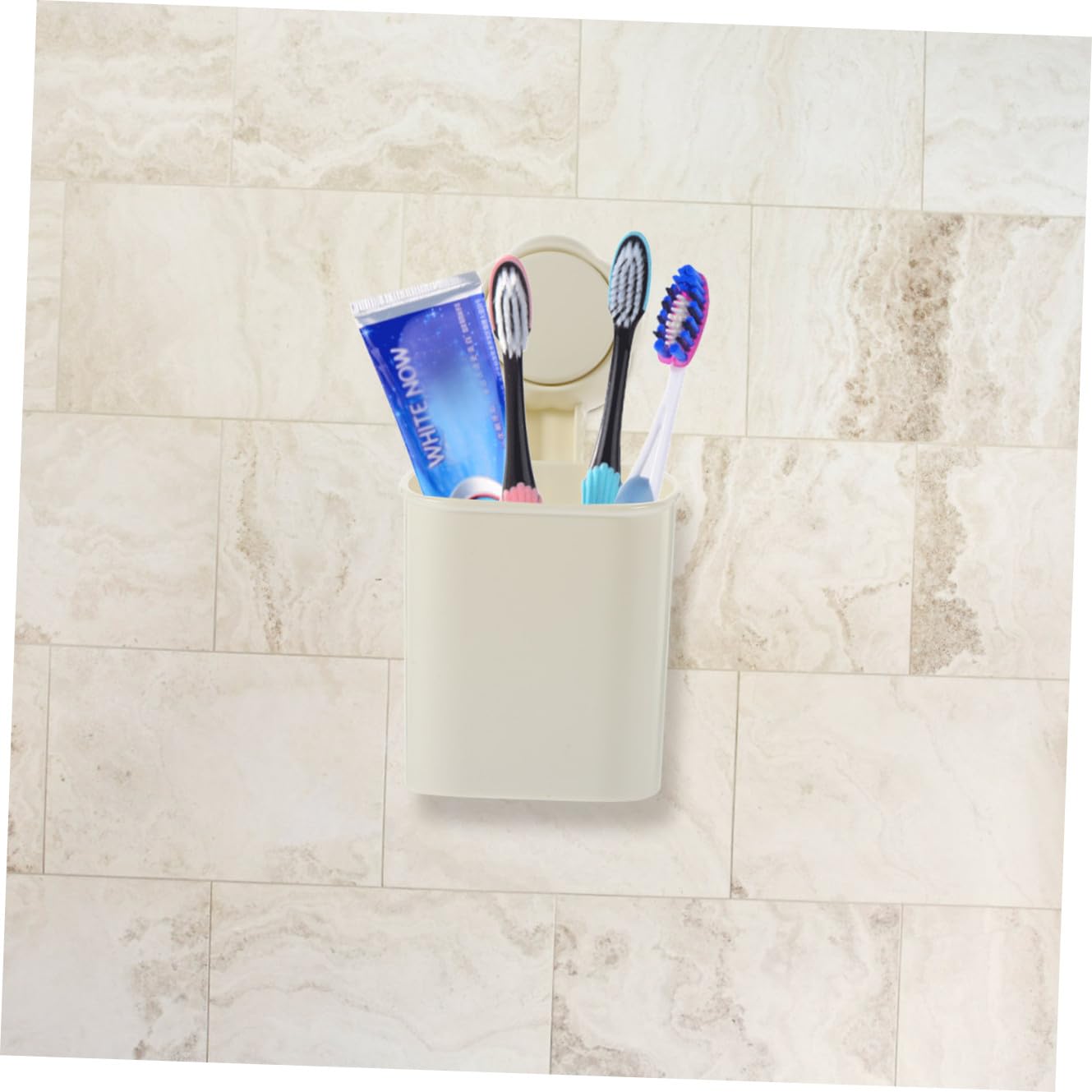 ULTECHNOVO Soporte De Cepillos De Dientes De Pared con Ventosa De Diseño con Drenaje Almacenamiento Multiusos para Baño Y Cocina Compatible Mayoría De Cepillos Y 2 Piezas X 4