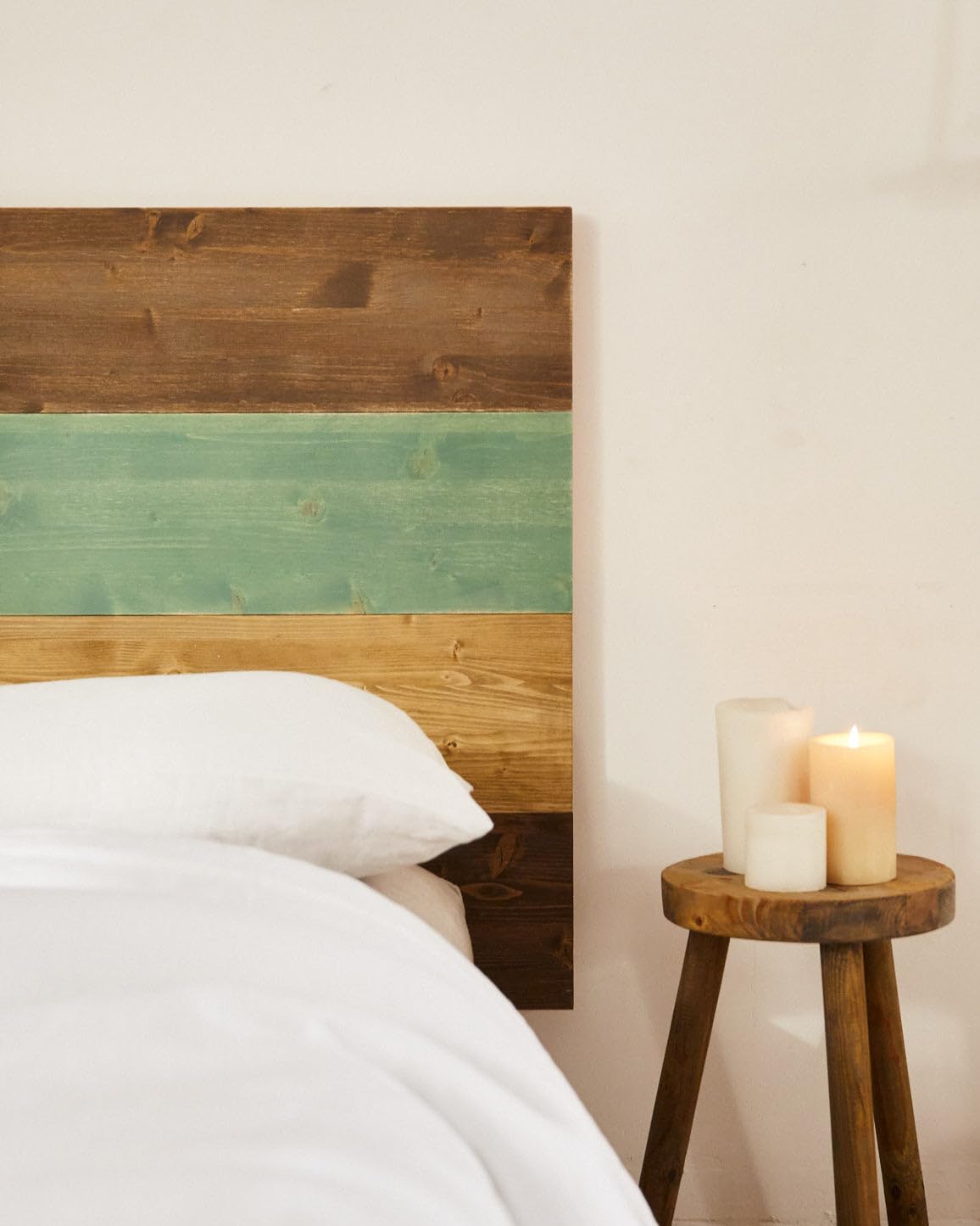 HANNUN - Cabecero de Cama Nala | Madera Maciza de Abeto | Estilo Étnico | Color Natural | 165 x 100 cm (Queen Size)