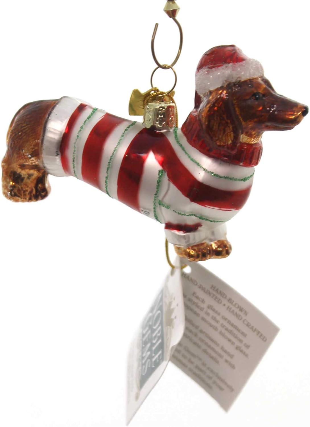 Kurt Adler 3-1/2-Inch Noble Gems Glass Daschund Ornament (YAMNB0313), Christmas
