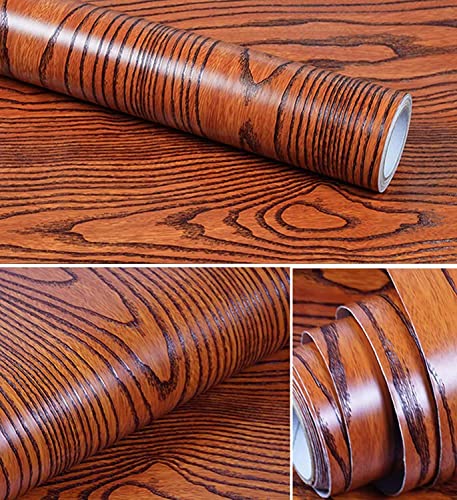 RedChimes-Self-Adhesive-Wallpaper-Waterproof-Old-Furniture-Vinyl-Stickers-Wooden-Door-Wardrobe-Desktop-PVC-Wall-Papers-Topical-Walnut-Brown-24-X-100-INCHES