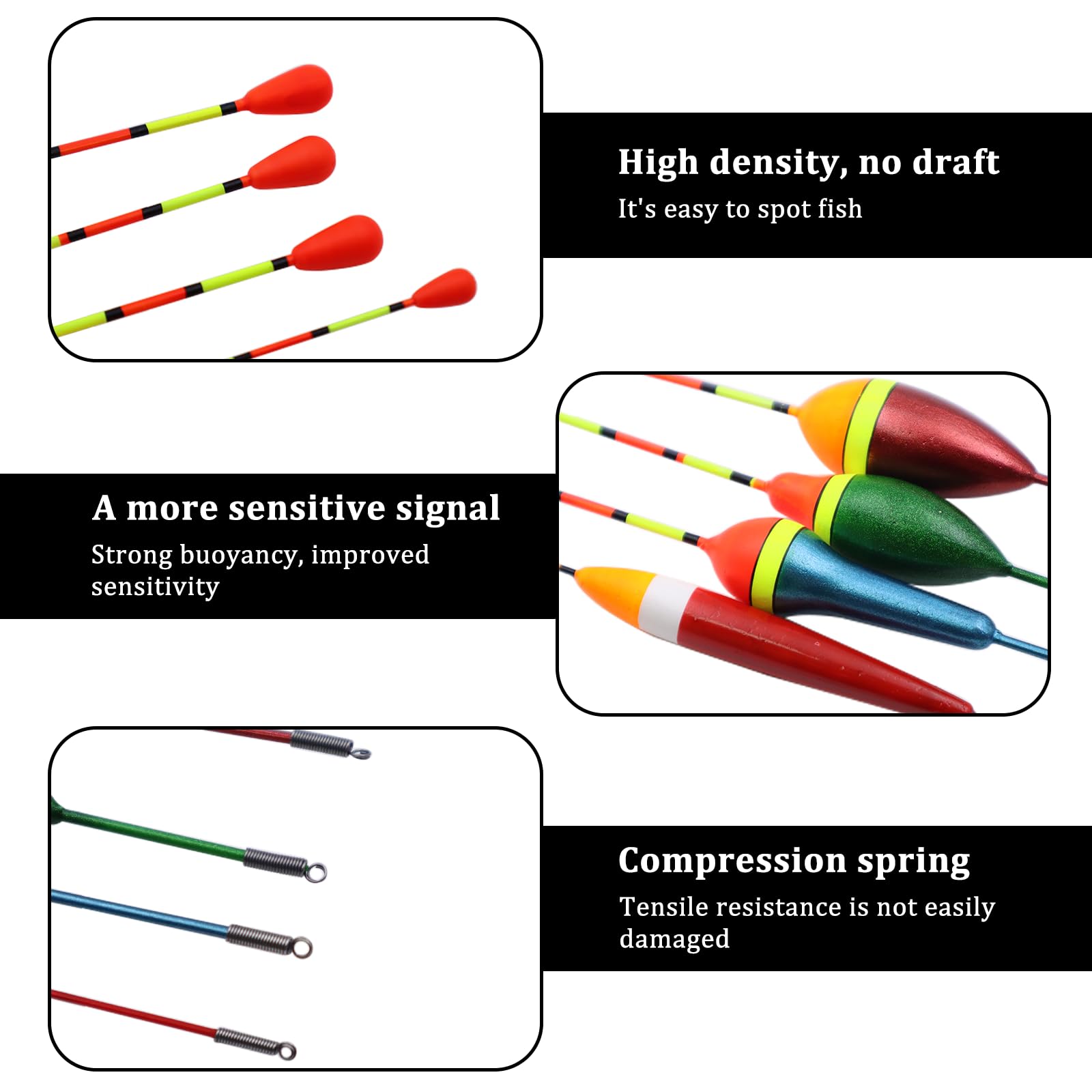 WestCH 10 Piezas Flotadores De Pesca Set Boyas De Pesca(0.6g, 0.8g, 1.2g, 2.5g, 3g, 4.5g) Con Float Stops Para Trucha Lucioperca Tencas Herramienta Ideal Para Principiantes Y Profesionales