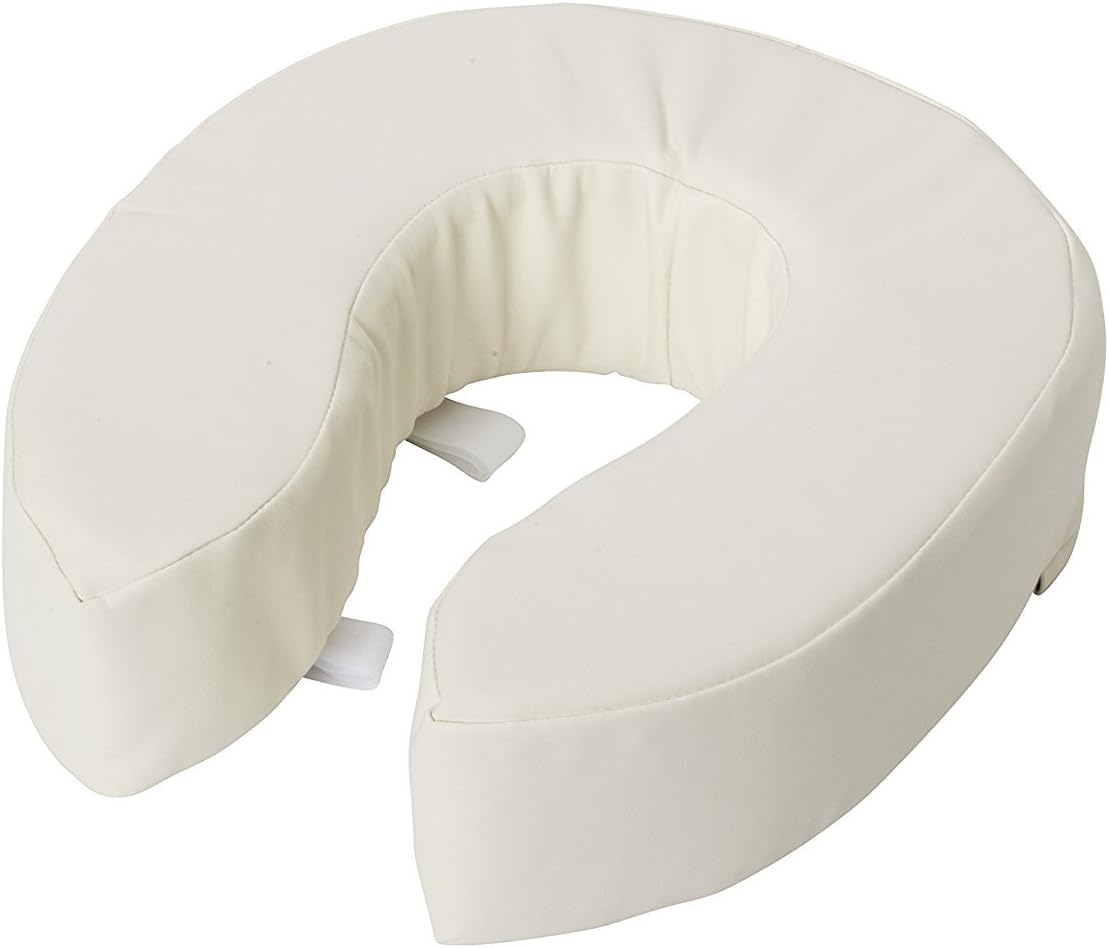 DMI Raised Toilet Seat, Toilet Seat Riser, FSA and HSA Eligible Seat Cushion And Toilet Seat Cover To Add Extra Padding To The Toilet Seat While Relieving Pressure, 4 Inch Pad, White
