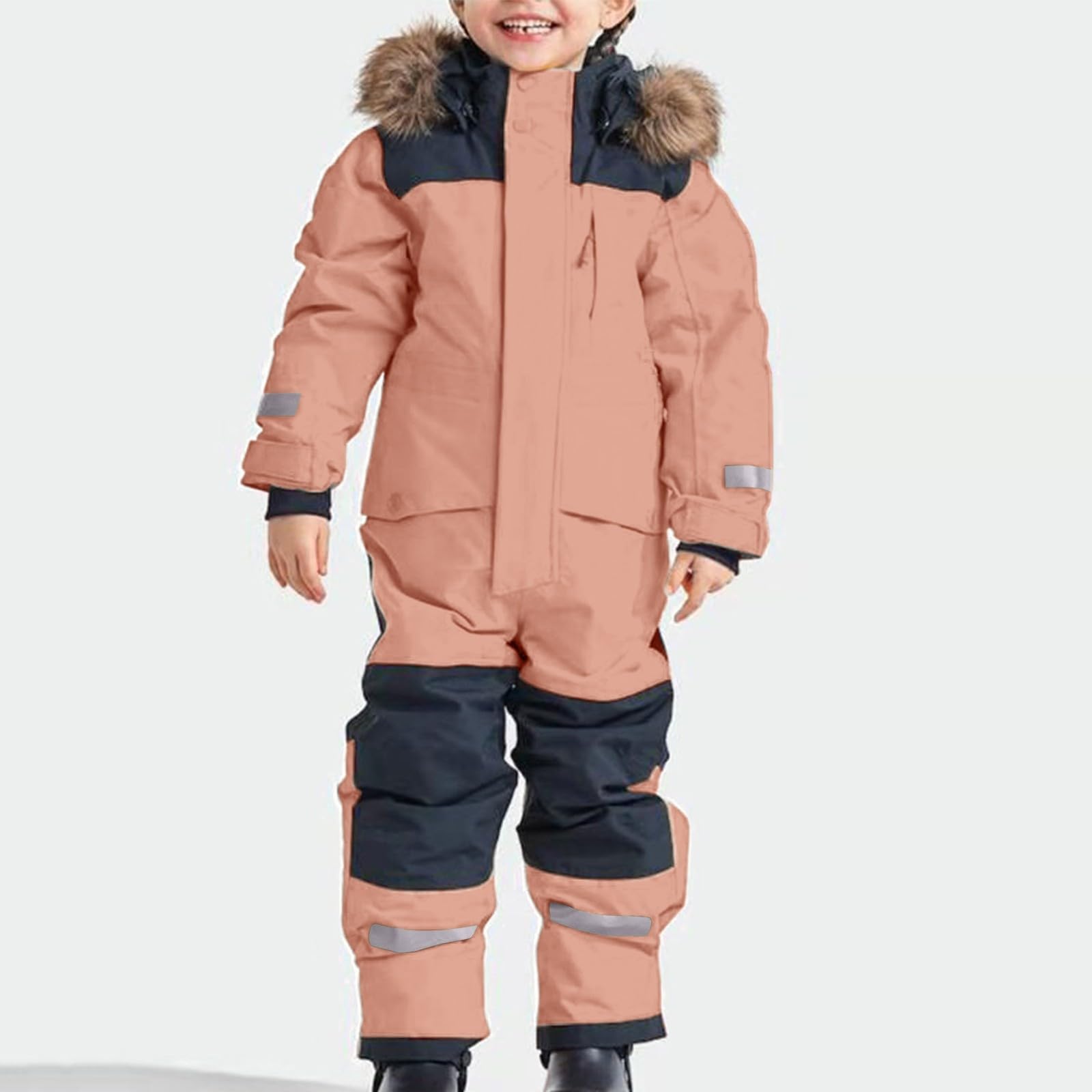 Generisch Combinaison de ski thermique pour enfant garçon - Combinaison de ski thermique - Combinaison d'hiver chaude - Coupe-vent - Avec combinaison amovible - Combinaison d'extérieur softshell