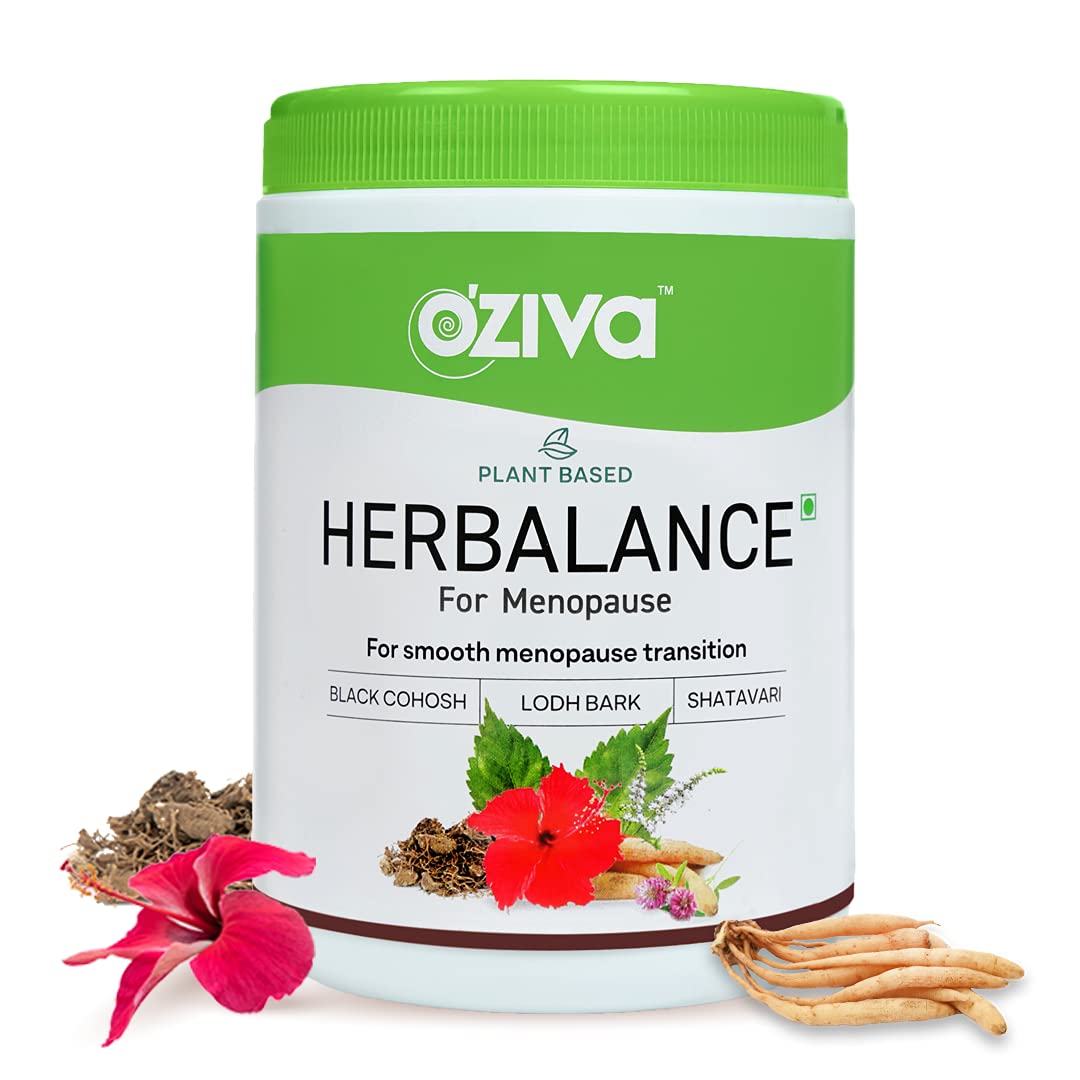 OZiva Plant Based HerBalance Menopause Relief Drink (With Black Cohosh