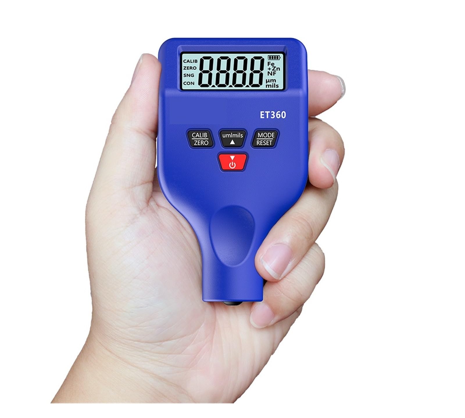 Medidor de espesor de pintura, ET360 Medidor de espesor magnético Luz fondo Probador pintura automóvil 0-1500um Trabajo a baja temperatura(Nero)