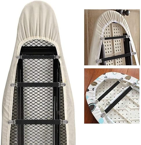 Miniatura 5 de Goodtimes Clips para cubierta de tabla de planchar, almohadillas ajustables para tabla de planchar, sujetadores, mini tirantes, mantienen la