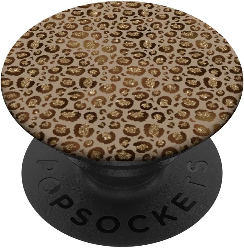 Leopard Print Design Cheetah Beige Leopard PopSockets MagSafe PopGrip for iPhone