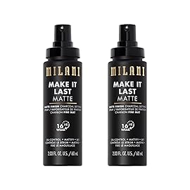 Milani Setting Spray + Primer, Make It Last Matte- Oil Absorbing Charcoal Formula to Control Shine, Matte Finish Setting Spray for Makeup and Primer for Oily Skin, Prime +Correct + Set - 2 Pack