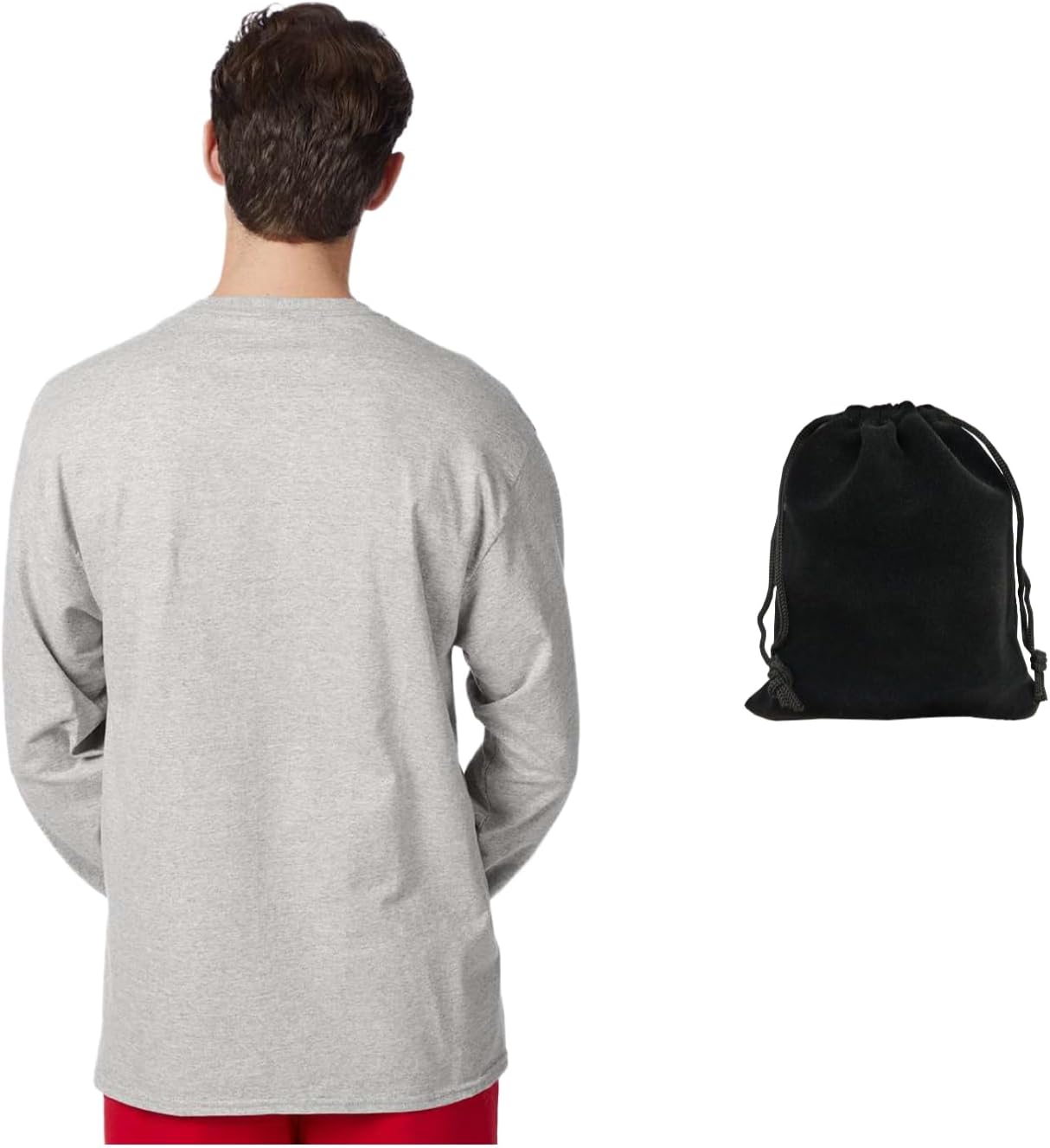 Hanes Men's Long Sleeve T-Shirt, 100% Cotton, Tagless Comfort, Classic Fit, Breathable, Soft Crewneck - Image 3