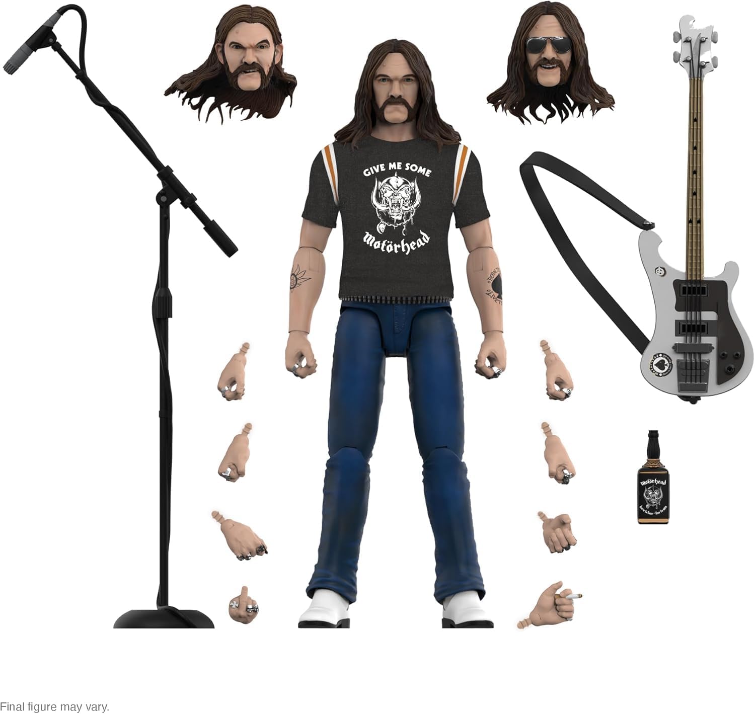 Super7 ULTIMATES! Motorhead Lemmy (1981 Tour) - 7" Motorhead Action Figure with Accessories Heavy Metal Collectibles and Retro Toys