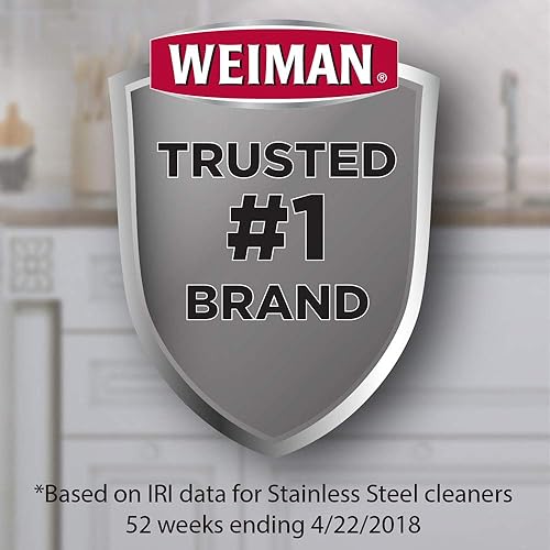 Miniatura 9 de Weiman Limpiador y pulidor de fregadero y utensilios de cocina de acero inoxidable con paño de microfibra, 8 onzas
