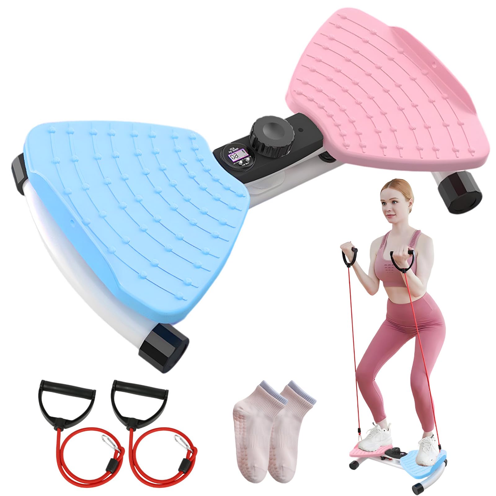 Máquina de torsión de cintura, tabla de giro abdominal para ejercicio, ejercicio silencioso para equipo de gimnasio en casa, capacidad de 330 libras | Tiempo de pista, repeticiones, calorías con