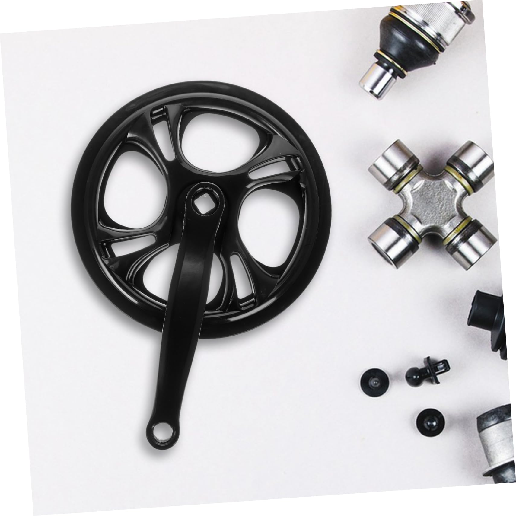Set Pedivelle Guarnitura Bici Single Speed 48 Denti in Ferro Catena Antiscivolo 170 Mm per Mountain Bike e Bici Pieghevoli, Resistente e Leggera per Ciclisti Principianti e Professionisti