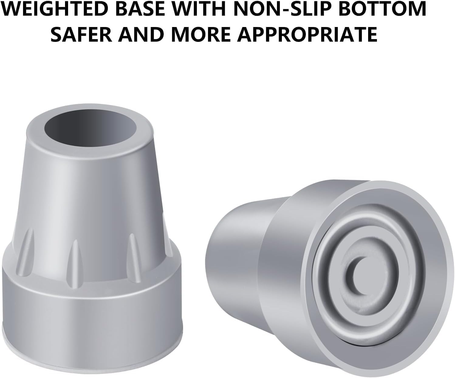Crutch Tips 2 Pack 7/8 Inch Heavy Duty Rubber Crutch Accessories Replacement Rubber Cane Tips