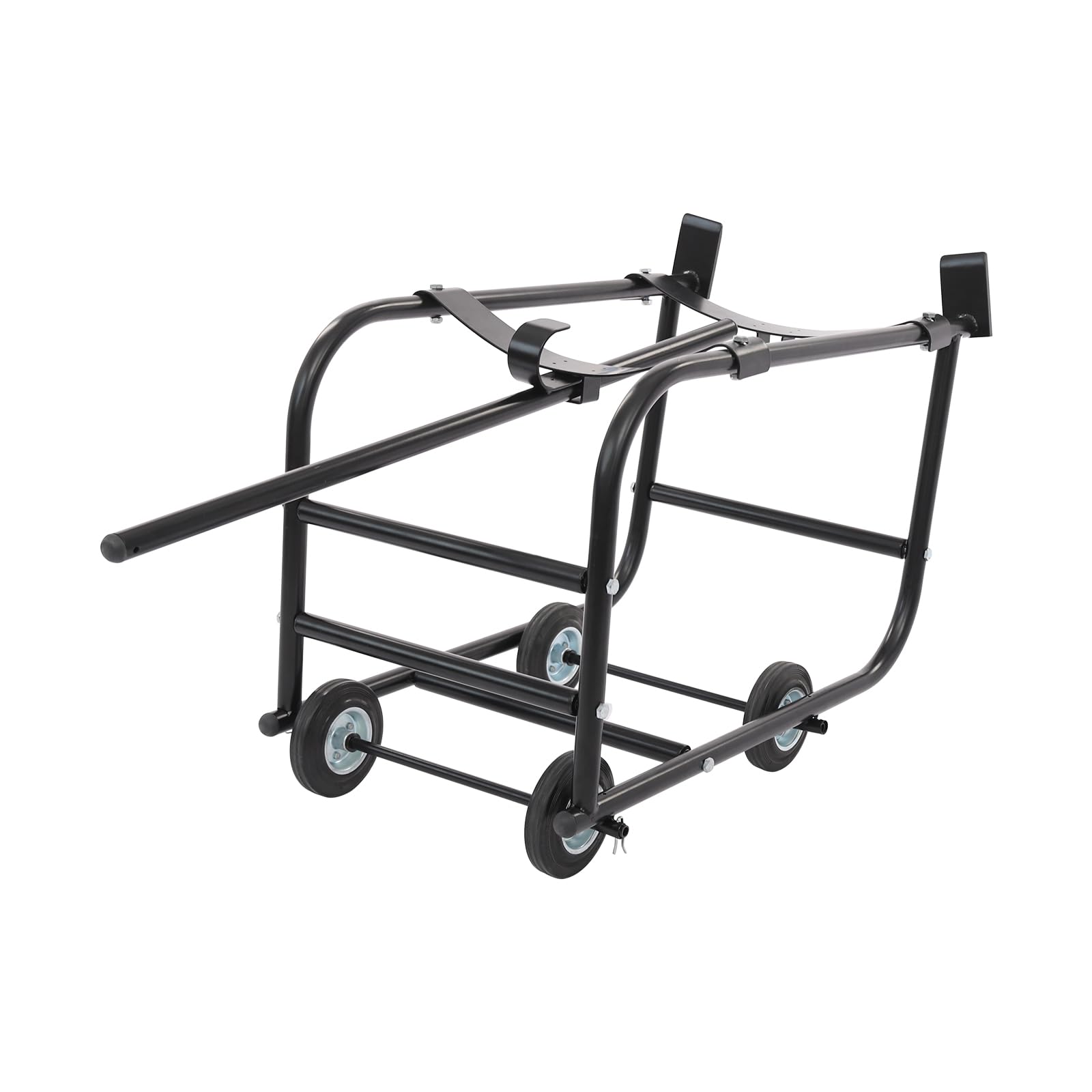 Supporto per fusti da 55 galloni, capacità di carico 600 libbre, Robusto Supporto in Acciaio con Ruote, Leva Retrattile, Supporto per la movimentazione di fusti di Olio Rotondi (Nero)
