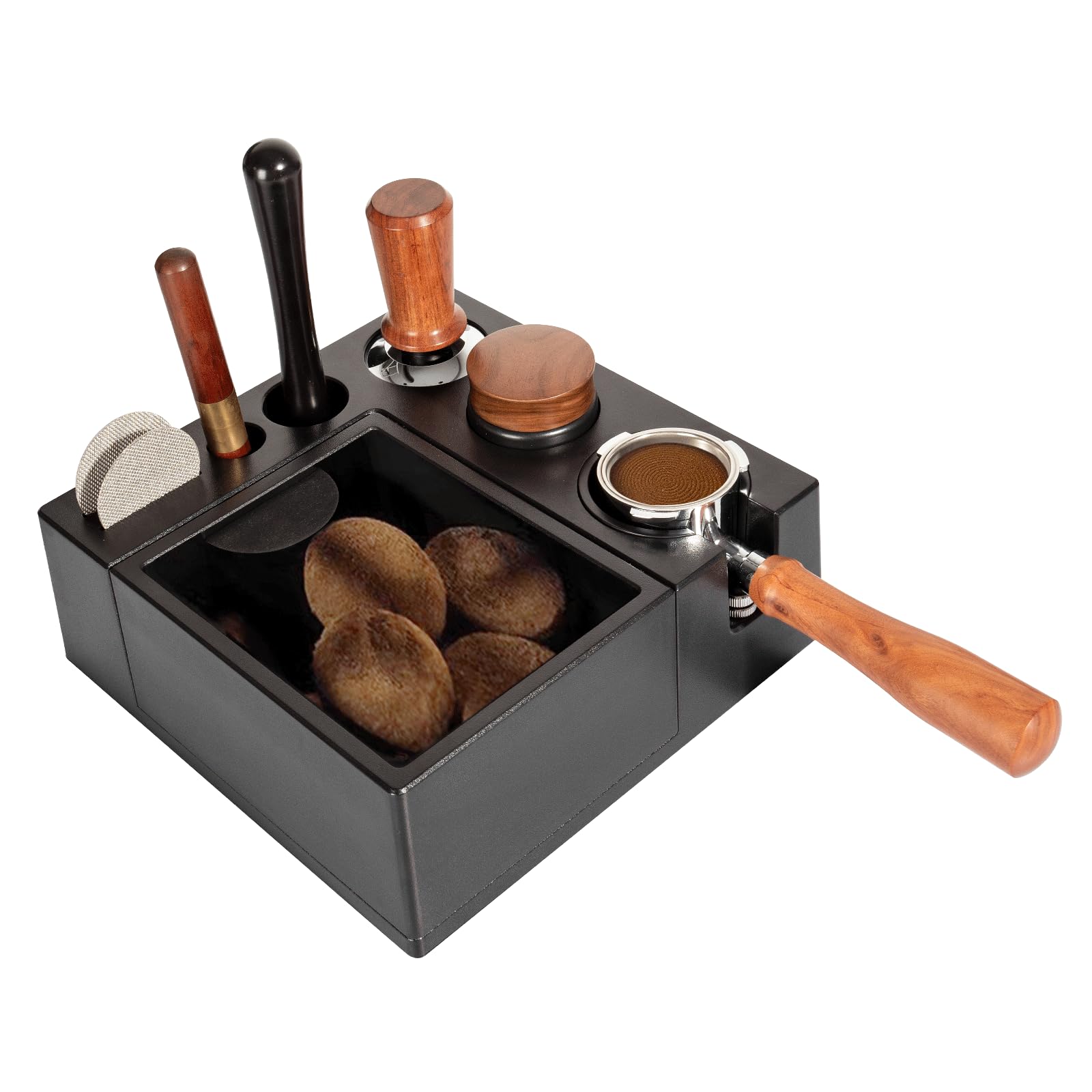 Stazione Tamper, Tamper Station in ABS per Portafiltro da 51–58 mm, per Macchina da Caffè Espresso Barista,Stazione Tamper a Cassetto, Coffee Tamping Station,Barista Station