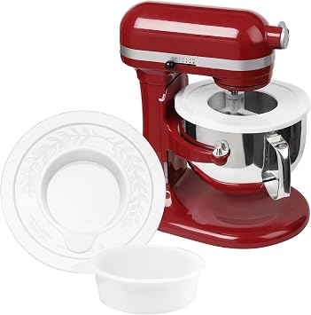 Mixer Bowl Lid Covers for KitchenAid 5.5-6 Quart Bowls - Stand Mixer Bowl Covers to Prevent Ingredients from Spilling, Fits Bowl-Lift Models KV25G and KP26M1X 2 Pack