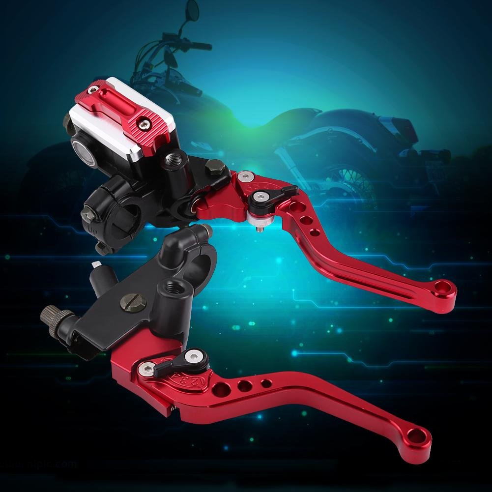 Master Cylinder Levers, Pair of 7/8"(22mm) Universal Motorcycle Brake & Clutch Master Cylinder Reservoir Levers (Red)