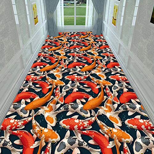 Alfombras de pasillo con diseño 3D de carpas apto para zonas de paso y entrada 3