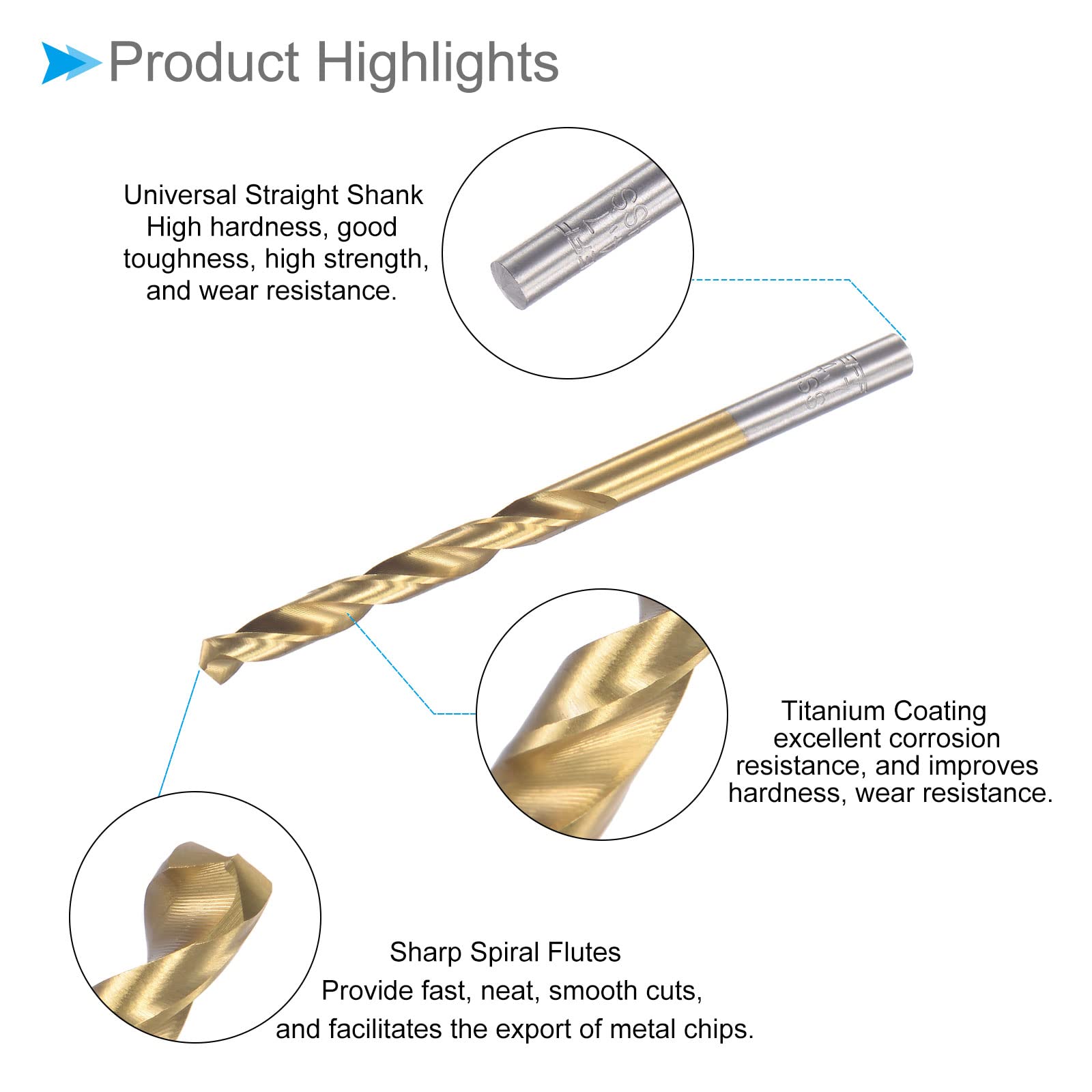 2 Punte Da Trapano 4.8mm In Acciaio Rivestito Titanio - Per Metallo, Legno E Plastica - Foto 12