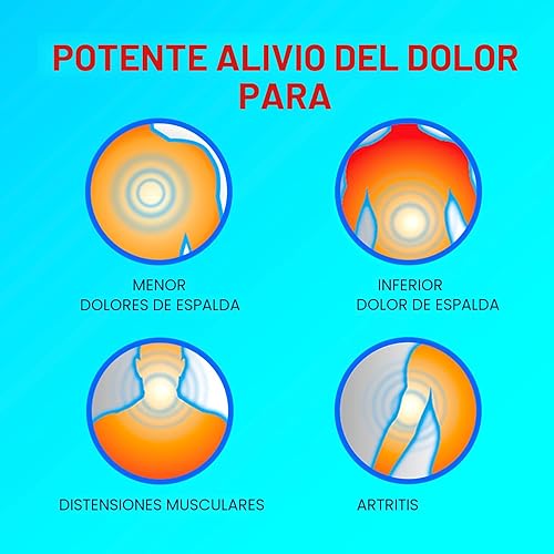 Vista 3 de Icy Hot Parche original para aliviar el dolor, tamaño XL, cómodos parches de tela con mentol 5%, terapia de contraste de hielo y calor para áreas